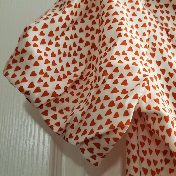 Milly Heart Print Silk Aspen Dress Zooey Deschanel - Picture 6 of 13